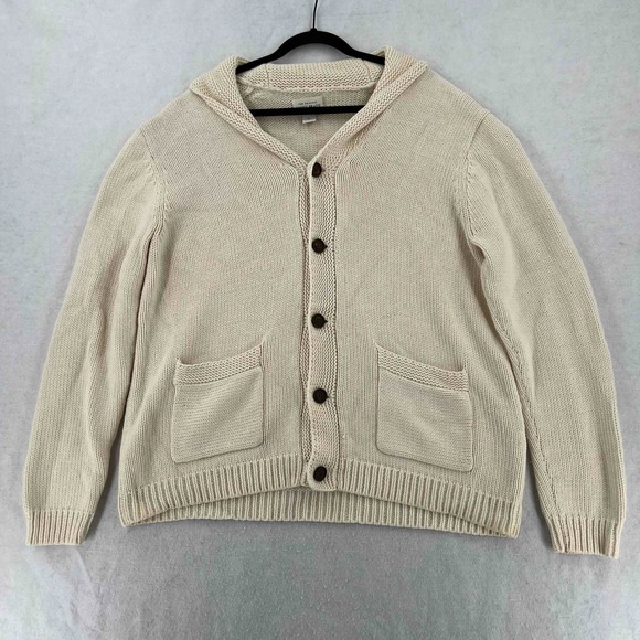 Lucky Brand Other - Lucky Brand Mens Ivory Cardigan Sweater Button Down Cotton Knit Size XL